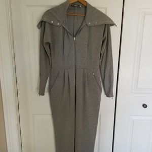 Vicky Tiel Gray Long Sleeve Jumpsuit Size 6